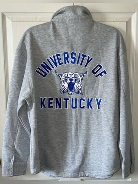 Kentucky Wildcats NCAA Sz M Game Day Couture Gray/Blue Oversized UK Fall Shacket